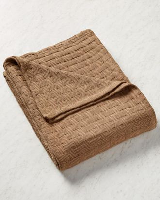 Superior Basketweave All-Season Breathable Ultra-Soft Cotton Blanket