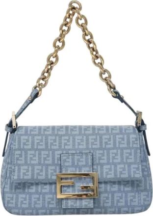 Fendi Pre-owned Leather fendi-bags - Dames - Vintage Schoudertas - Blauw - ONE Size - Leer - Vintage