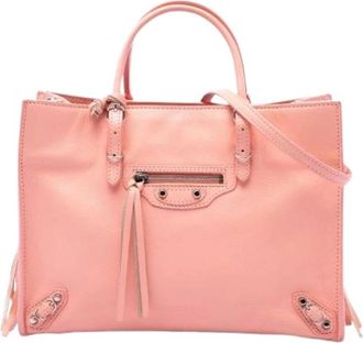 Balenciaga Pre-owned Papier A6 Tote Bag - Dames - Vintage Shopper - Roze - ONE Size - Leer - Vintage