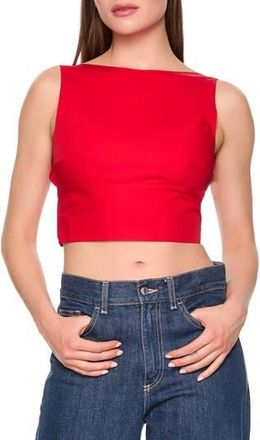 Susana Monaco Open Bow Back Cotton Poplin Top in Perfect Red at Nordstrom Rack, Size X-Small