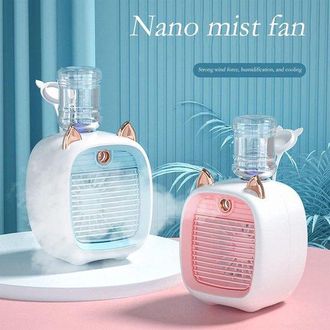 OEM Mini Enfriador De Aire Evaporativo Recargable Para Ni&ntilde;os, Apto Para Conectar A Una Botella De Agua, Ventilador Personal Usb Con Humidificador