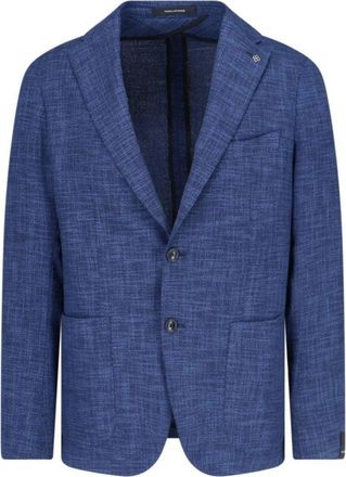 Tagliatore Single-Breasted Blazer - Blue M&eacute;lange