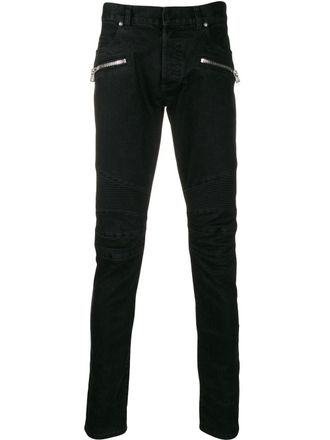 Balmain slim fit panelled jeans - Black
