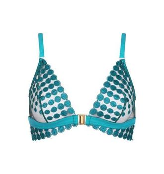 Huit Deco dots Lace Bralette Bra in Turquoise at Nordstrom, Size X-Small