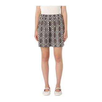Max Mara Short Shorts, female, Brown, Size: 2XS Geometric Pattern Shorts
