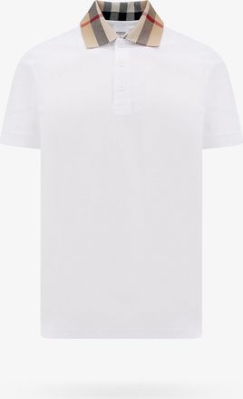 Burberry Cotton polo shirt with Check collar detail - BURBERRY - gender_Man