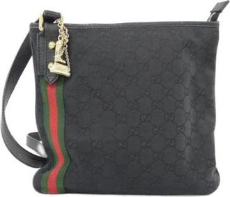 Gucci Pre-owned Cross Body Bags, female, Black, Size: ONE SIZE Pre-owned Canvas gucci-bags