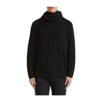 Pennyblack Trui met sjaaldetail - Dames - Truien - Zwart - Maat: S Katoen