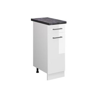 Vicco Mueble Bajo De Cocina R-line, Blanco Alto Brillo, 30 Cm, Et Antracita