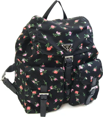 Prada Black Pink White Nylon Backpack (Pre-Owned)