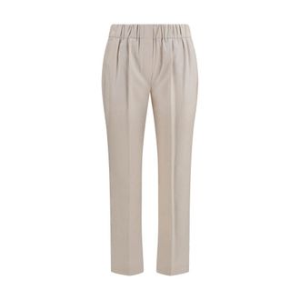 Brunello Cucinelli Beige Cotton Casual Womens Pants