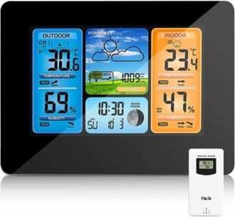 OEM Estaci&oacute;n Meteorol&oacute;gica Inal&aacute;mbrica Con Pron&oacute;stico Digital A Color, Alertas Y Visualizaci&oacute;n De Temperatura/humedad/bar&oacute;metro/alarma/reloj Lunar/clima C