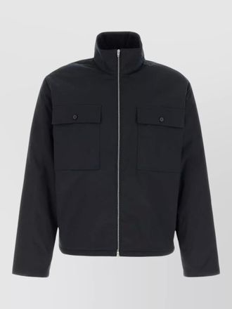 Jil Sander polyester jacket flap pockets high collar