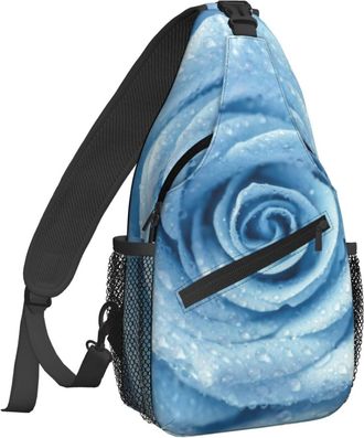 Generic Blue Rose Sling Bag Lightweight Crossbody Bag Trendy Daypack For Casual Traveling Outdoors