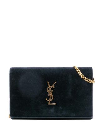Saint Laurent 2016 Suede Monogram Kate Chain Wallet crossbody bag - women - Suede - One Size - Green
