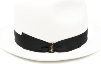 Borsalino White Logo Fedora Hat