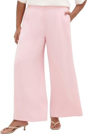 City Chic Holly Wide Leg Pants in Soft Pink at Nordstrom, Size Xxxs