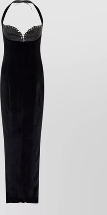 Ludovic de Saint Sernin grace long dress velvet studded slit