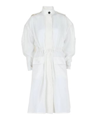 Ferragamo Womens Long-Sleeved Hooded Trench Coat In White