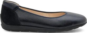Ara Womens Sarah Ballet Flat In Black Calf And Suede