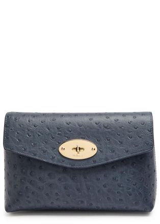 Mulberry Darley Ostrich Leather Pouch - Blue - One Size