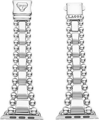 Lagos Smart Caviar Stainless Steel Apple Watch Watchband in Silver at Nordstrom, Size 8