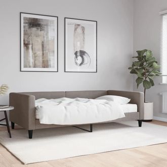 vidaXL Vidaxl - Sof&aacute; Cama Con Colch&oacute;n Tela Gris Taupe 100x200 Cm