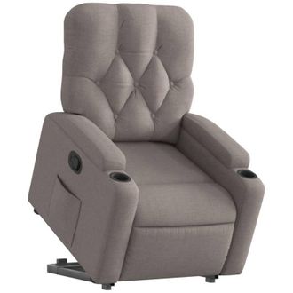 vidaXL Sill&oacute;n Reclinable Elevable Tela Gris Taupe Vidaxl