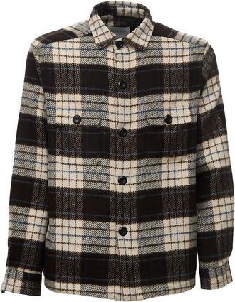 04651/ Shirtjack - Heren - Casual Overhemden - Bruin - XL - Wol - Overhemden