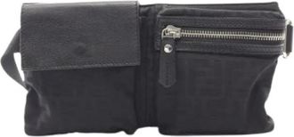 Fendi Pre-owned Zucca Fanny Pack - Heren - Vintage Heuptassen - Zwart - ONE Size - Leer - Vintage
