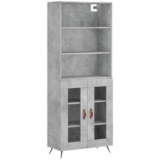 vidaXL Highboard Concrete Grey 69.5x34x180 cm Engineered Wood Vidaxl