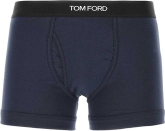 Tom Ford Dark Blue Stretch Cotton Boxer