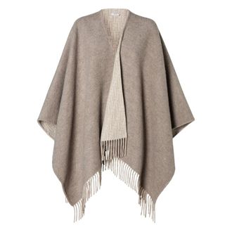 Fendi Dubbelzijdige poncho - Dames - Jassen - Grijs - Maat: ONE Size Zijde