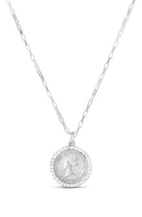 Chloe and Madison CZ Coin Pendant Necklace in Silver at Nordstrom Rack