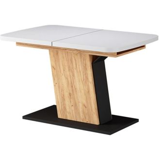 Vicco tavolo da pranzo allungabile Fenaro, Rovere bianco/nero/Goldkraft, 120 x 80 cm Estensibile, Vicco