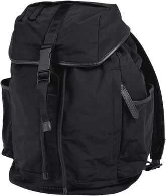 Burberry Black Polyester Leather Backpack (Pre-Owned)