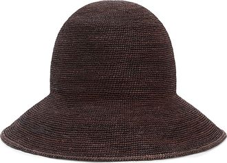 Janessa Leon&eacute; Teagan Raffia Bucket Hat in Chocolate at Nordstrom, Size X-Large
