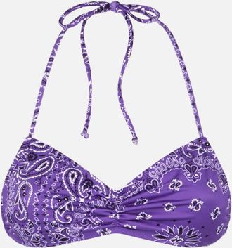 MC2 Saint Barth Woman Bandeau Top Swimsuit With Bandanna Print