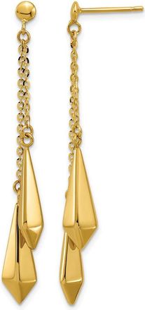 Diamond2Deal 14K Yellow Gold Drop Dangle Earrings 49.68 mm