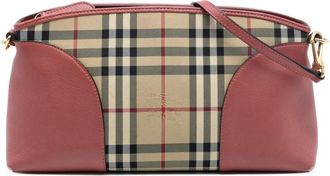 Burberry Pre-owned Cross Body Bags, female, Brown, Size: ONE SIZE Pre-owned Vintage Check and Leather Shoulder Bag