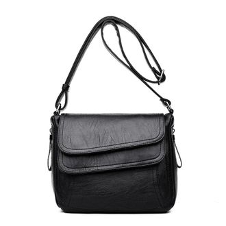 Generic Shoulder Crossbody Bags, Compatible For Women PU Leather Messenger Bag Female Purse and Handbags(Black)
