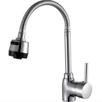 OEM Grifo De Cocina Crezuo Universal De Tres V&iacute;as Con Ca&ntilde;o Universal, Fabricado En Abs Y Con Manguera De Agua Fr&iacute;a Y Caliente De 60 Cm.-crezuo