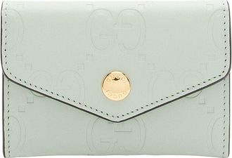 Gucci Green Jumbo Gg Leather Card Case (Authentic Pre-Loved)