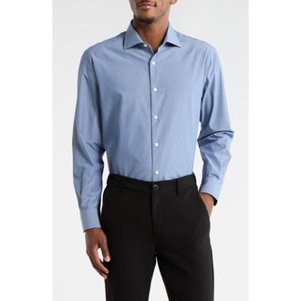 Vince Button Front Long Sleeve Cotton Shirt in Blue at Nordstrom Rack, Size 15.5 - L