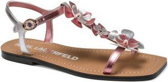 Karl Lagerfeld Margate Flower Embellished Sandal in Pink at Nordstrom, Size 7.5