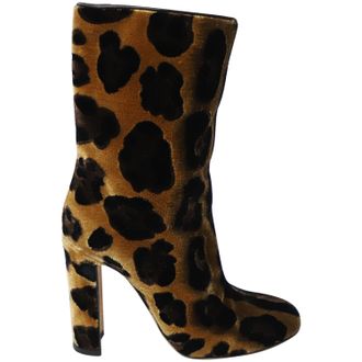Dolce & Gabbana Dolce & Gabbana Kalfslaarsjes met luipaardprint, veelkleurig fluweel