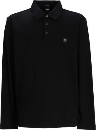 HUGO BOSS Black Long Sleeves Logo Polo