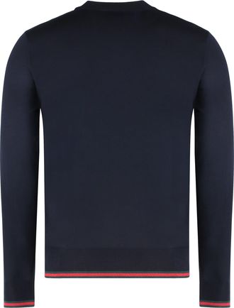 Gucci Mens Blue Crew-Neck Wool Sweater Sweatshirts