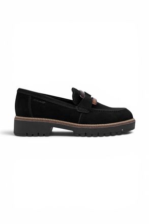 Tamaris Womens Black Suede Leather Loafer Casual Shoes - 24722-43