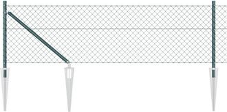 vidaXL Chain Link Fence with Posts Green 0.4 x 10 m Steel vidaXL